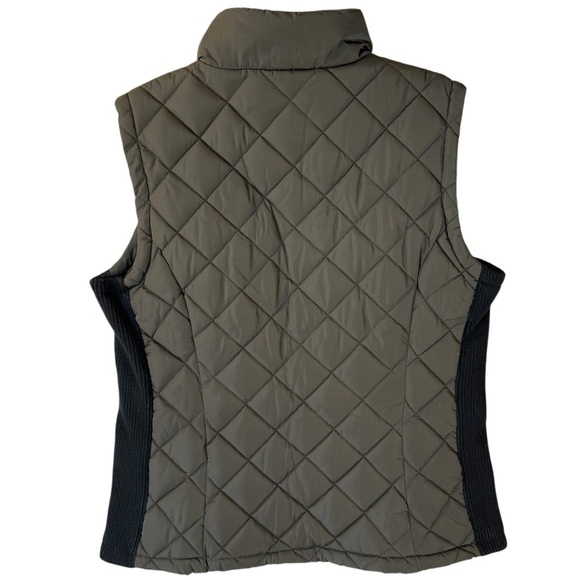 Andrew Marc Green and Black Quilted Zip Vest Womens Size Medium - Picture 3 of 8